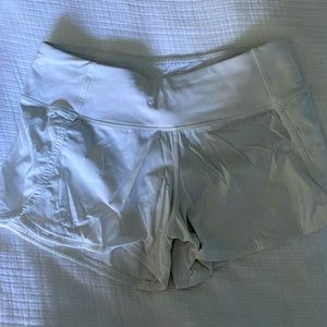 Lululemon 4 inch white speed up shorts